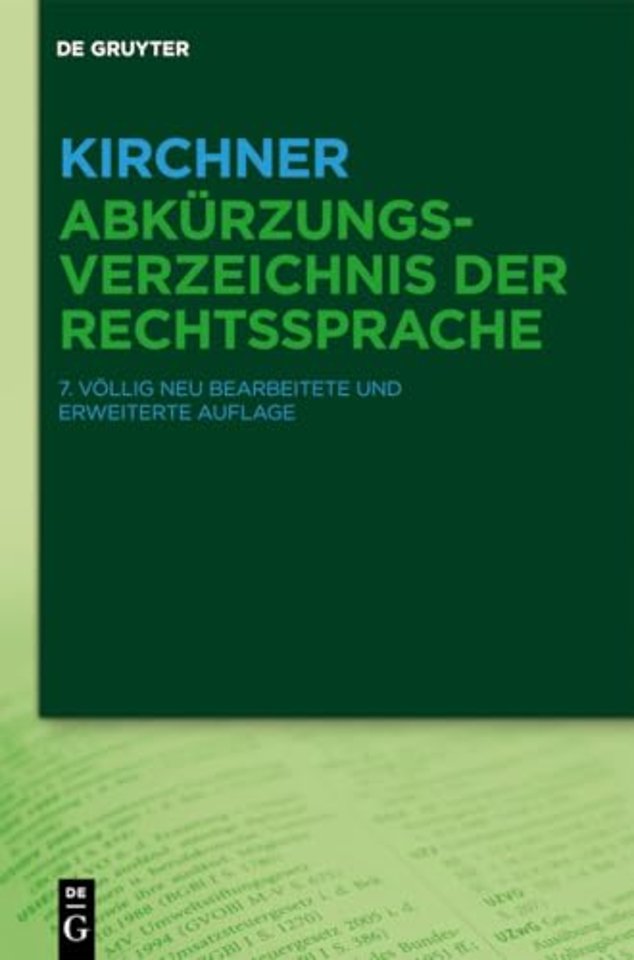 Kirchner - Abkurzungsverzeichnis der Rechtssprache
