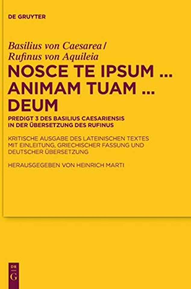 Nosce te ipsum ... animam tuam ... Deum