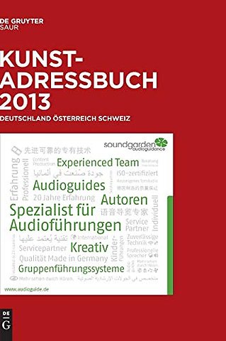 Kunstadressbuch Deutschland, Österreich, Schweiz 2013