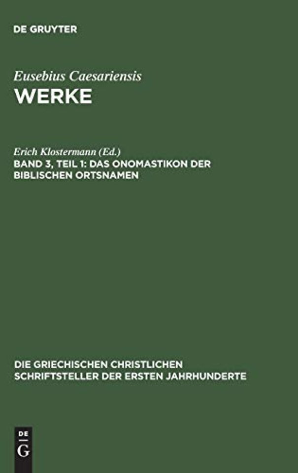 Das Onomastikon der biblischen Ortsnamen