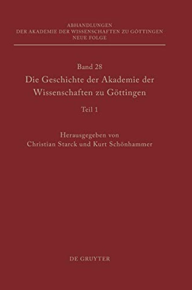 Die Geschichte Der Akademie Der Wissenschaften. Teil 1
