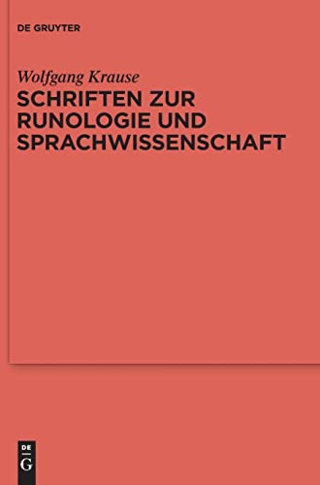 Schriften zur Runologie und Sprachwissenschaft