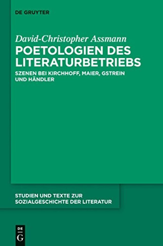 Poetologien Des Literaturbetriebs