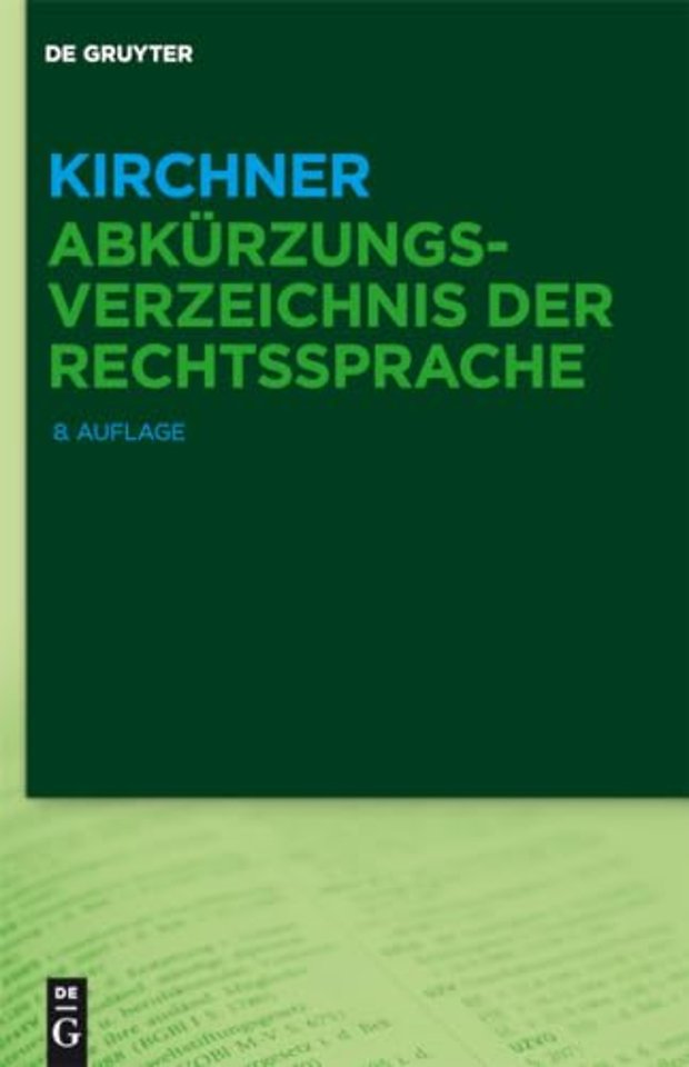 Kirchner - Abkurzungsverzeichnis der Rechtssprache
