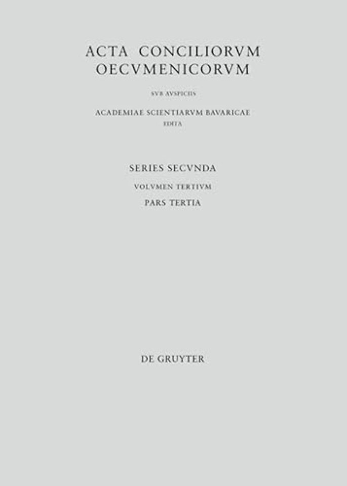 Concilii Actiones VI–VII – Tarasii et synodi epistulae. Epiphanii sermo laudatorius. Canones. Tarasii epistulae post synodum scriptae. Appendix