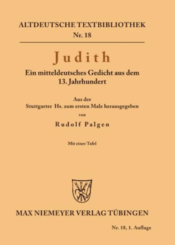 Judith – Ein mitteldeutsches Gedicht aus dem 13. Jahrhundert