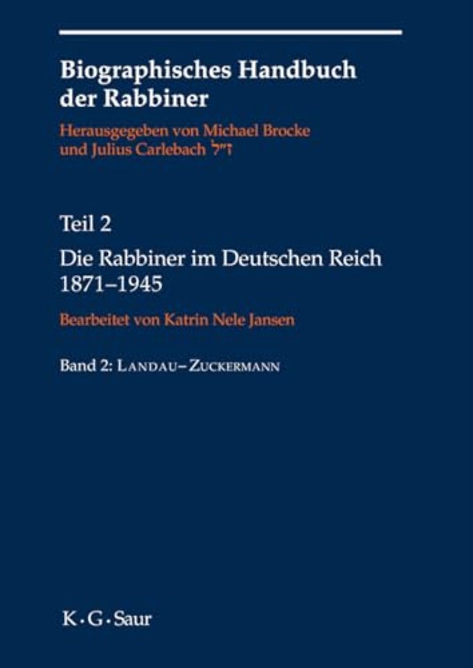 Die Rabbiner im Deutschen Reich 1871–1945