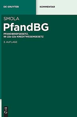 PfandBG – Pfandbriefgesetz, §§ 22a–22o Kreditwesengesetz