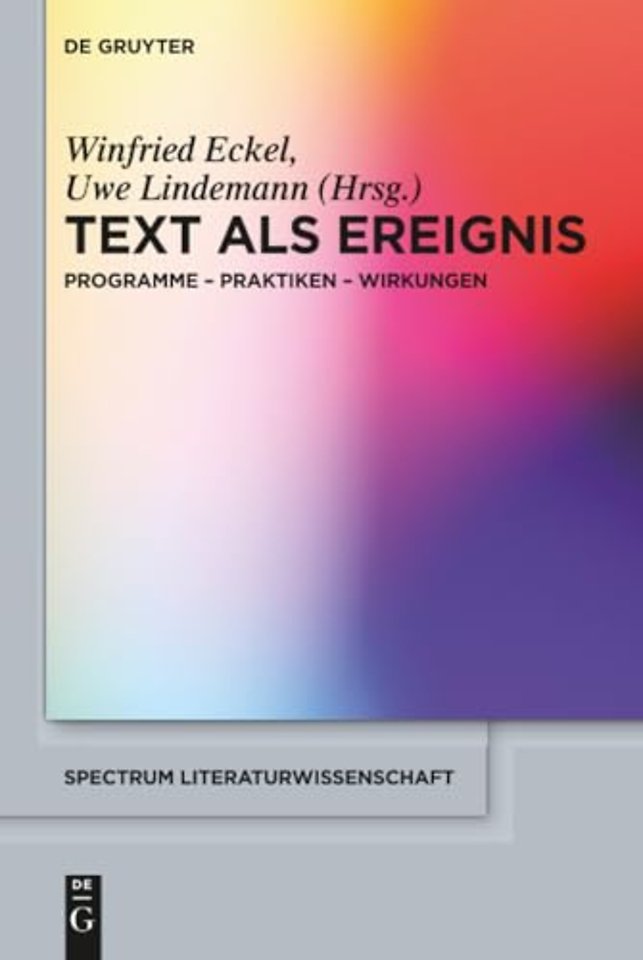 Text als Ereignis – Programme – Praktiken – Wirkungen