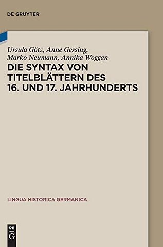 Die Syntax von Titelblättern des 16. und 17. Jahrhunderts