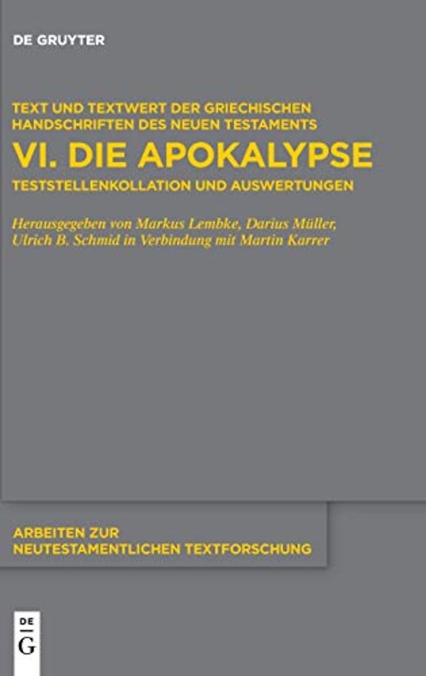 Die Apokalypse – Teststellenkollation und Auswertungen