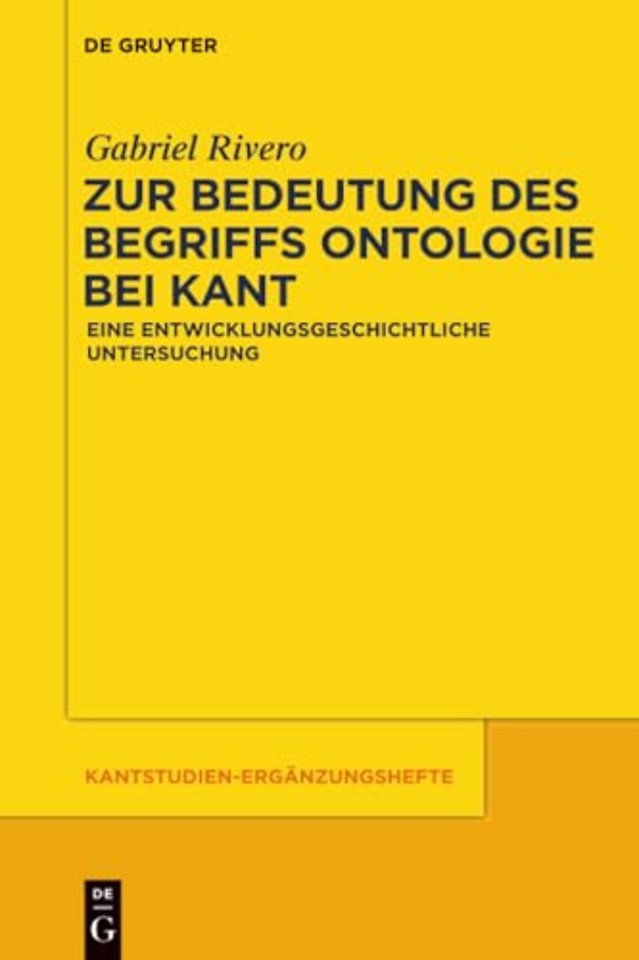 Zur Bedeutung des Begriffs Ontologie bei Kant