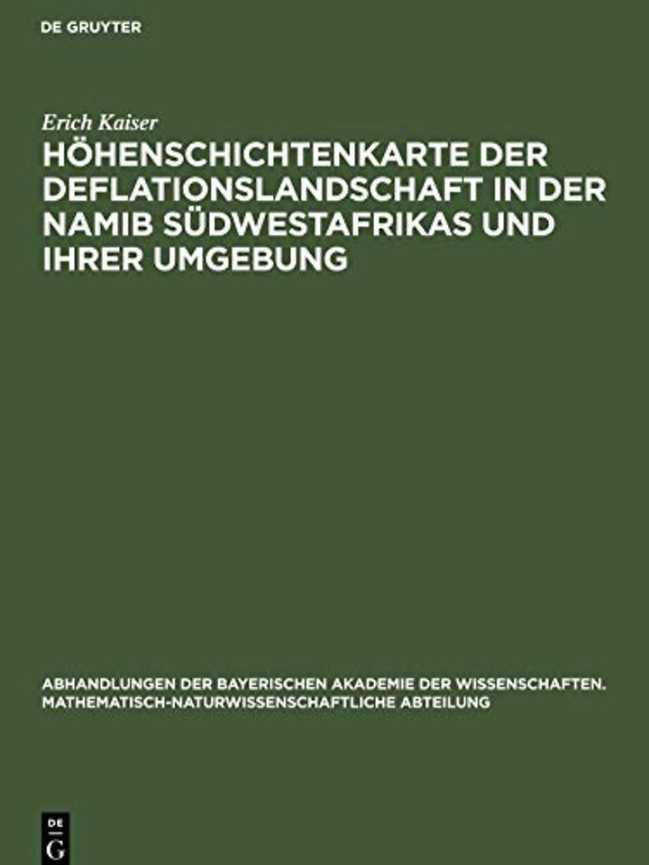 Höhenschichtenkarte der Deflationslandschaft in – Erläuterung zu der beigefügten Karte 1:25000