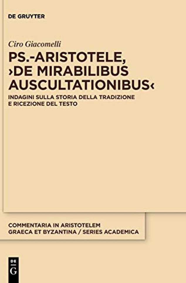 Ps.-Aristotele, ›De mirabilibus auscultationibus‹