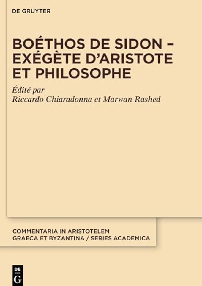 Boethos de Sidon – Exegete d’Aristote et philosophe