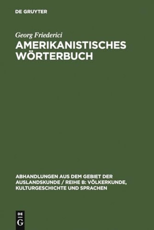 Amerikanistisches Worterbuch