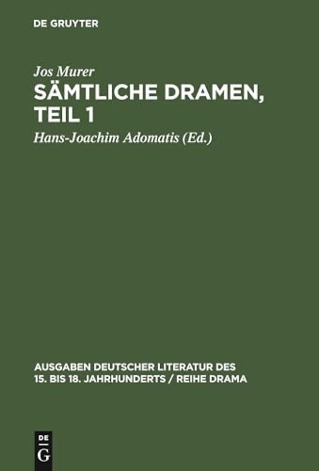 Sämtliche Dramen, Teil 1