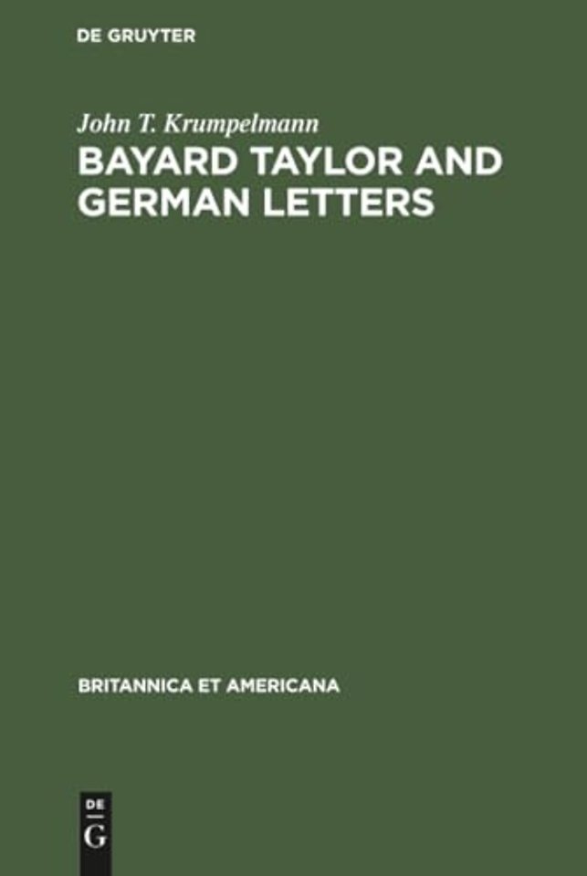 Bayard Taylor and German letters