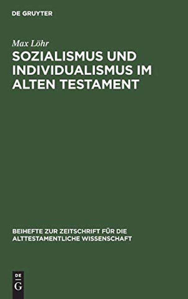 Sozialismus und Individualismus im Alten Testament