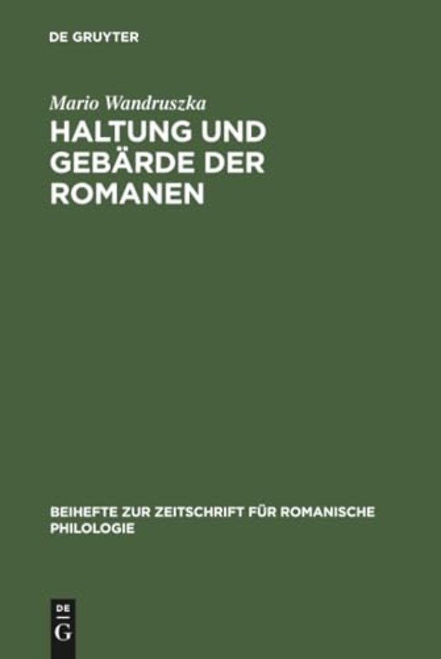 Haltung und Gebärde der Romanen