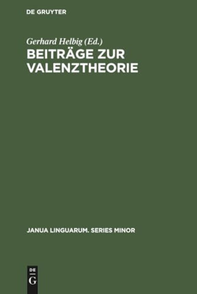 Beiträge zur Valenztheorie