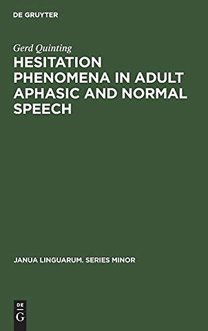 Hesitation phenomena in adult aphasic and normal speech