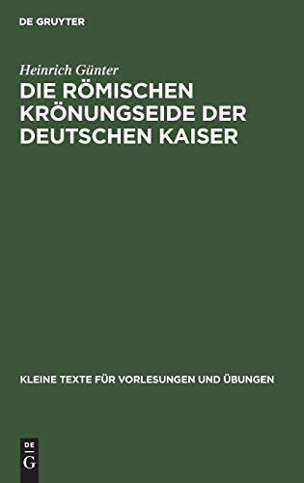 Die Romischen Kronungseide Der Deutschen Kaiser