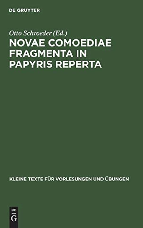 Novae comoediae fragmenta in papyris reperta – Exceptis Menandreis