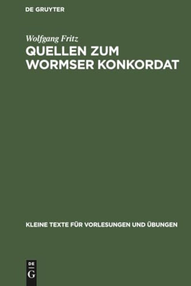 Quellen Zum Wormser Konkordat