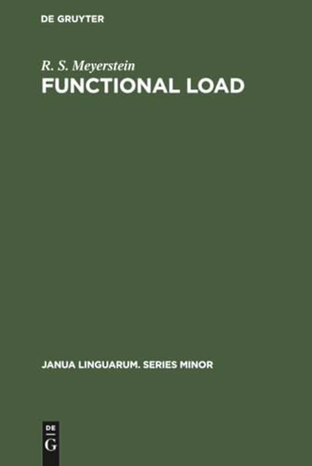 Functional load – Descriptive limitations alternatives of assessment and extensions of application