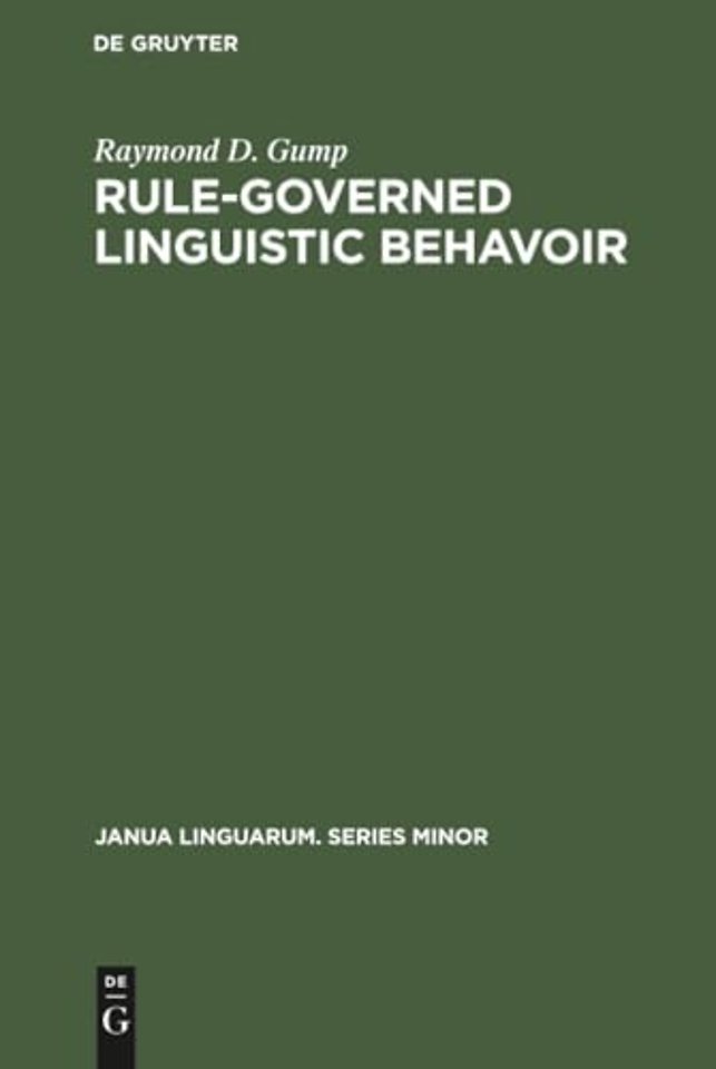 Rule–governed linguistic behavoir