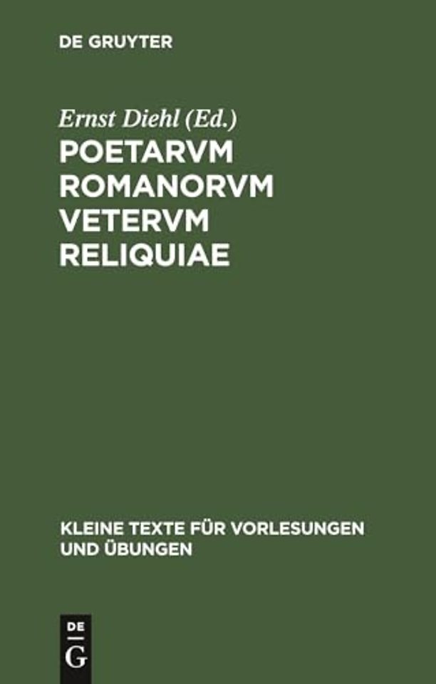 Poetarvm Romanorvm Vetervm Reliquiae