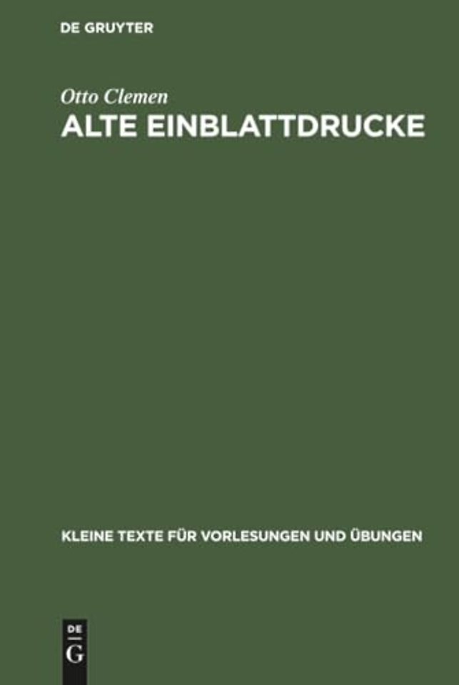 Alte Einblattdrucke