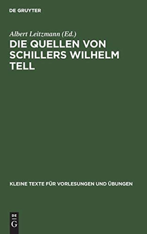 Die Quellen Von Schillers Wilhelm Tell
