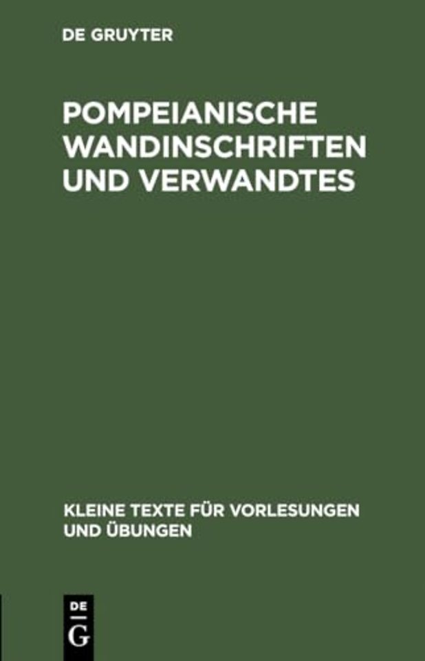 Pompeianische Wandinschriften und Verwandtes