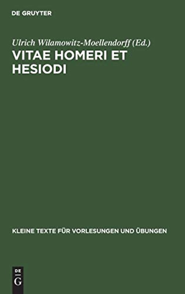 Vitae Homeri et Hesiodi – In usum scholarum