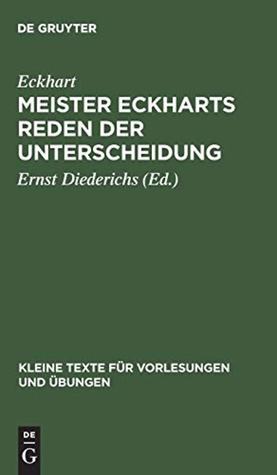 Meister Eckharts Reden der Unterscheidung