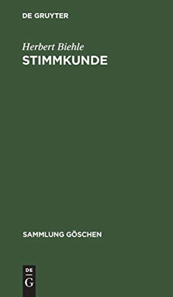 Stimmkunde – Für Beruf, Kunst und Heilzwecke