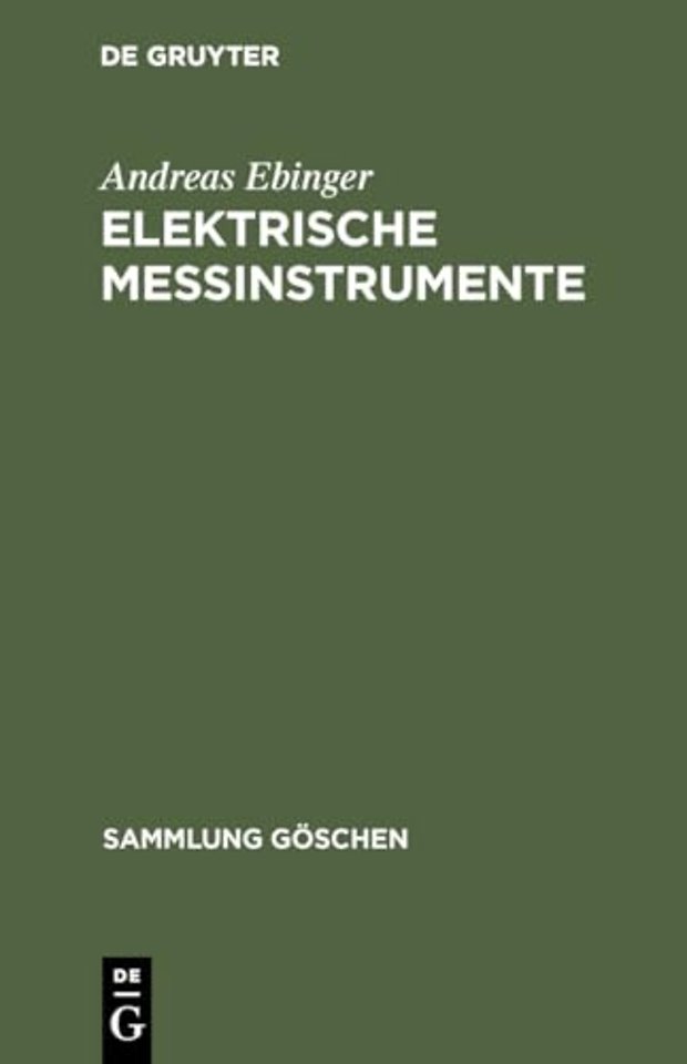Elektrische Meβinstrumente – Technik und Zubehör