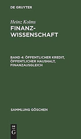 Öffentlicher Kredit, öffentlicher Haushalt, Finanzausgleich