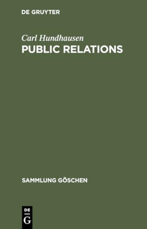 Public Relations – Theorie und Systematik