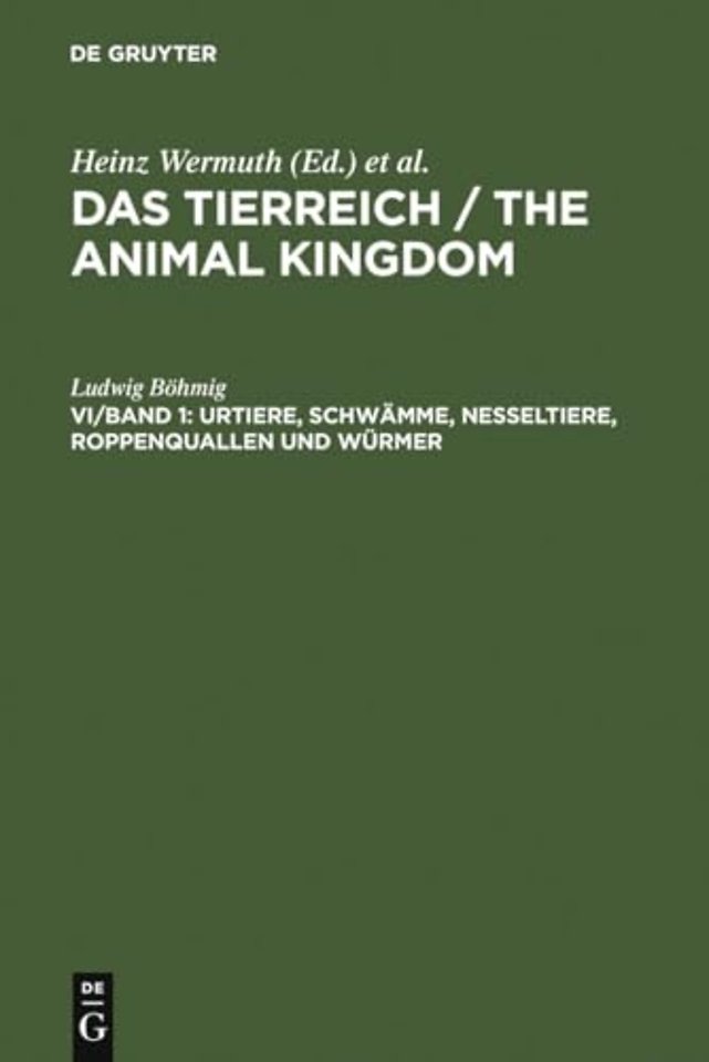 Urtiere, Schwamme, Nesseltiere, Roppenquallen Und Wurmer