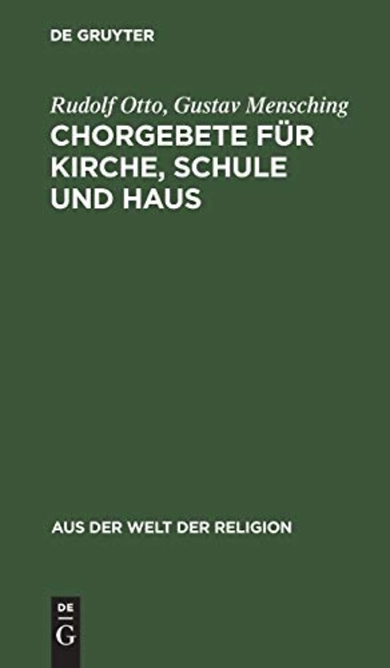 Chorgebete für Kirche, Schule und Haus – Mit einem Nachtrag