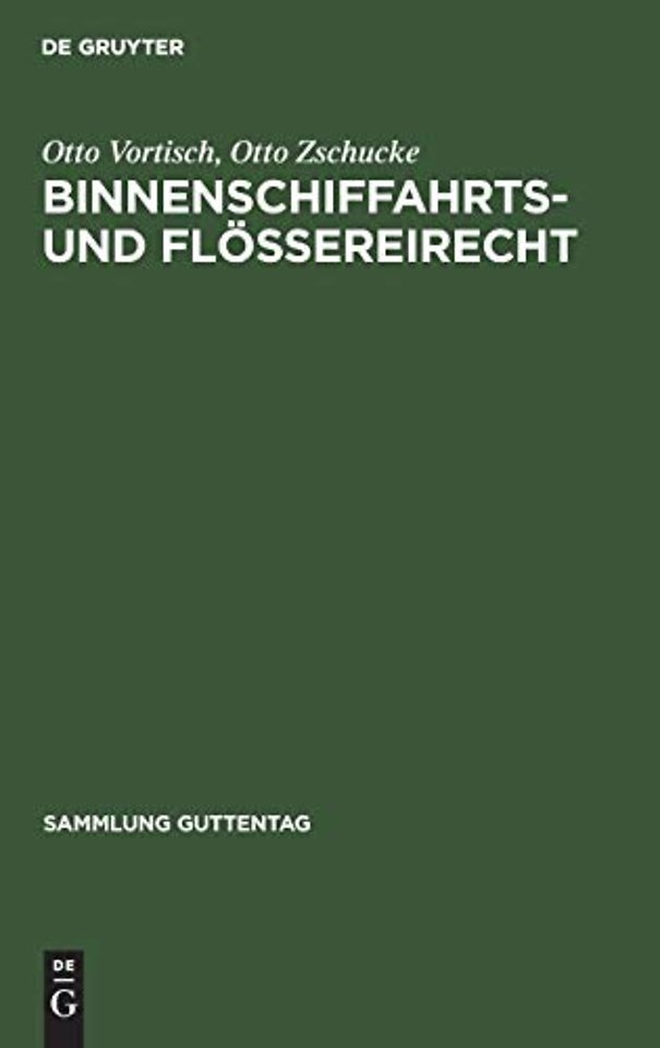 Binnenschiffahrts- Und Floßereirecht