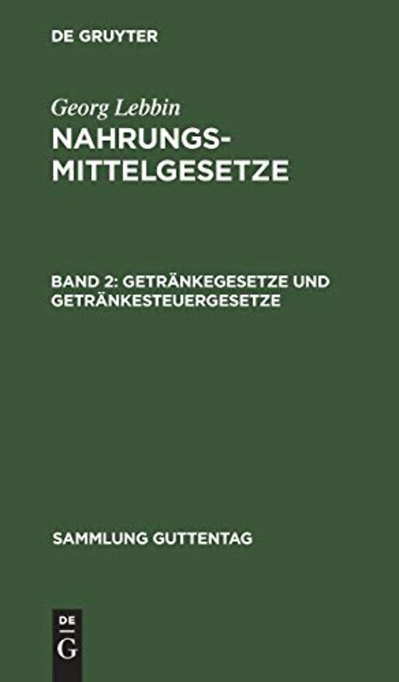 Getrankegesetze Und Getrankesteuergesetze