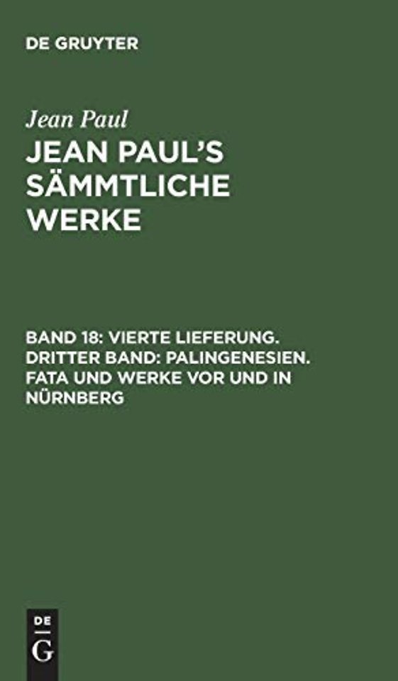 Vierte Lieferung. Dritter Band: Palingenesien. F – Erstes Bändchen