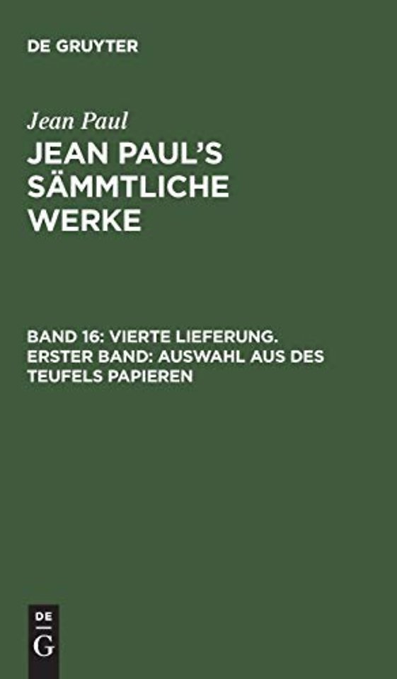Vierte Lieferung. Erster Band: Auswahl aus des T – Zweiter Band