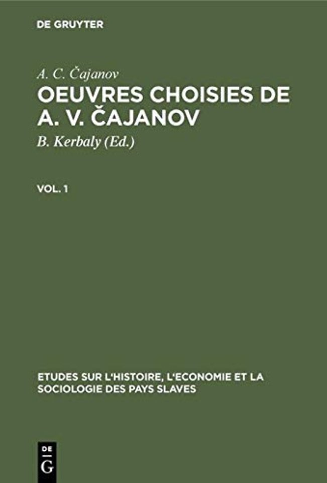 Oeuvres Choisies de A. V. Čajanov