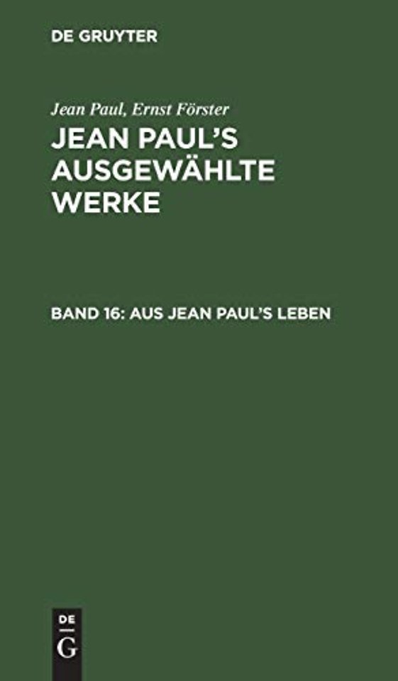 Aus Jean Paul`s Leben