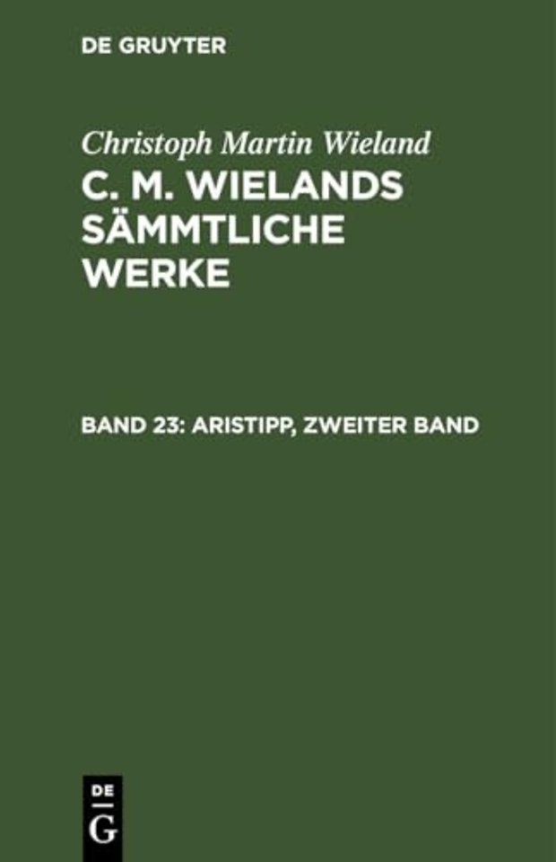 Aristipp, zweiter Band und dritter Band